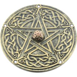 Polyresin Incense Holder - Pentacle Gold (Each)