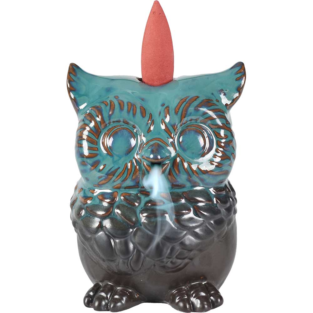 Ceramic Backflow INCENSE BURNER - Owl (Each)