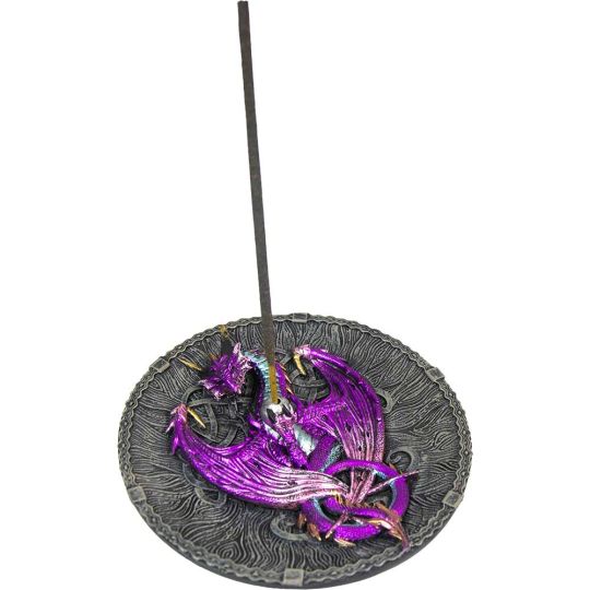 Polyresin Incense Holder - Purple Celtic Dragon (Each)
