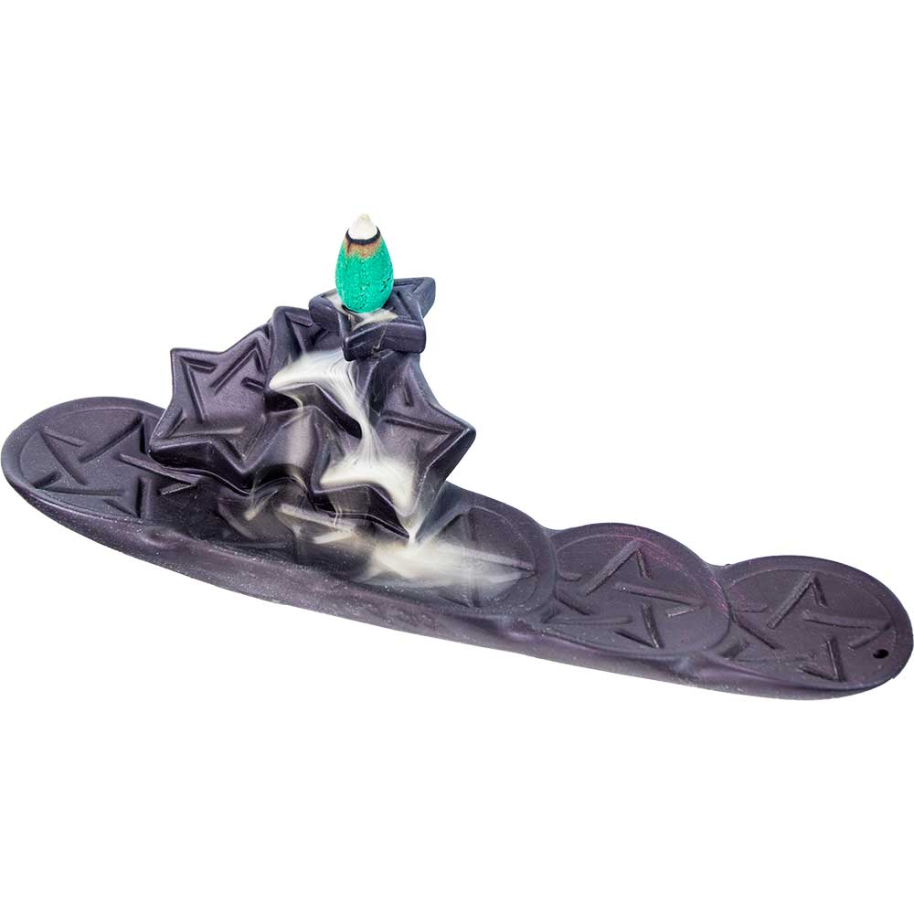 Ceramic Backflow INCENSE BURNER - Cascades w/ Pentacles (Each)