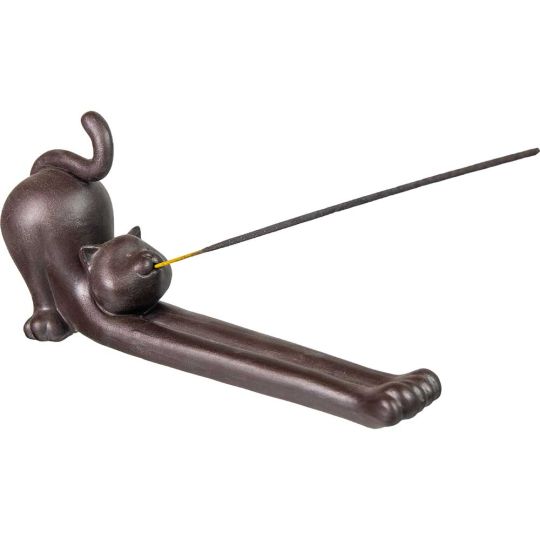 Ceramic Incense Holder - Yoga Cat  (Each)