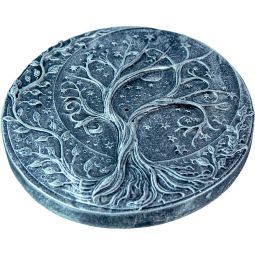 Polyresin Incense Holder - Tree of Life Antique Silver (Each)