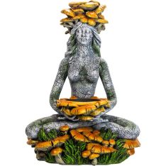 Polyresin Backflow Incense & T-Light Holder - Forest Mushroom Goddess (Each)