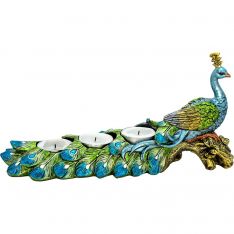Polyresin T-Light Holder - Peacock (Each)