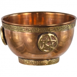 Copper Bowl Incense & Charcoal Burner - Pentacle (Each)