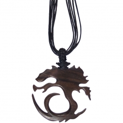 Unisex Wood Pendant w/Black Cord - Tree of Life (Each)