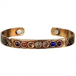 Womens Mens Set of 4 Tibetan Copper Bracelets Magnetic India Pattern