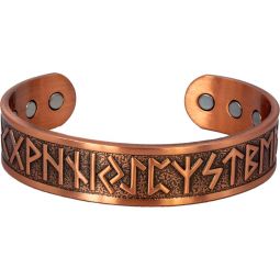 Magnetic Copper Bracelet - Runes - Antique Copper (Each)