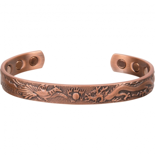 Magnetic Copper Bracelet - Phoenix & Dragon - Antique Copper (Each)