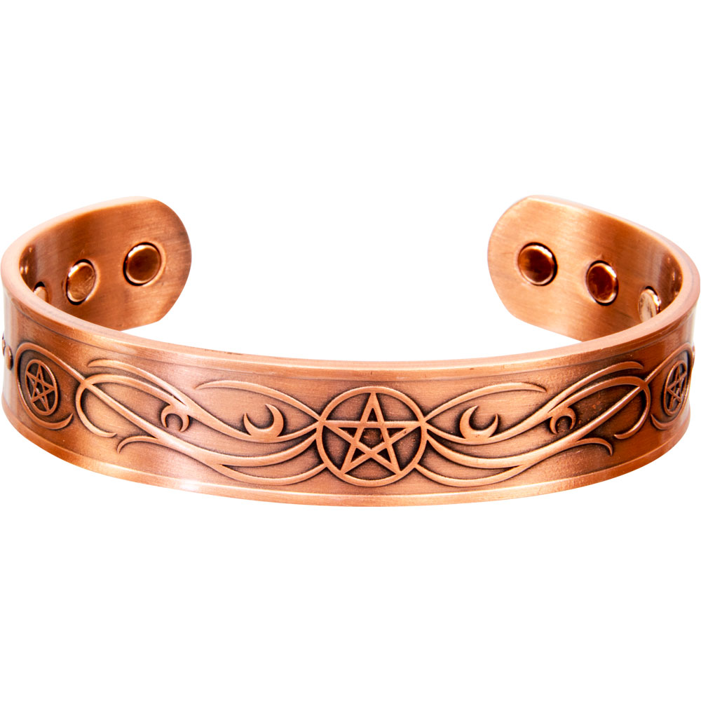 Magnetic Copper BRACELET - Pentacle - Antique Copper (Each)