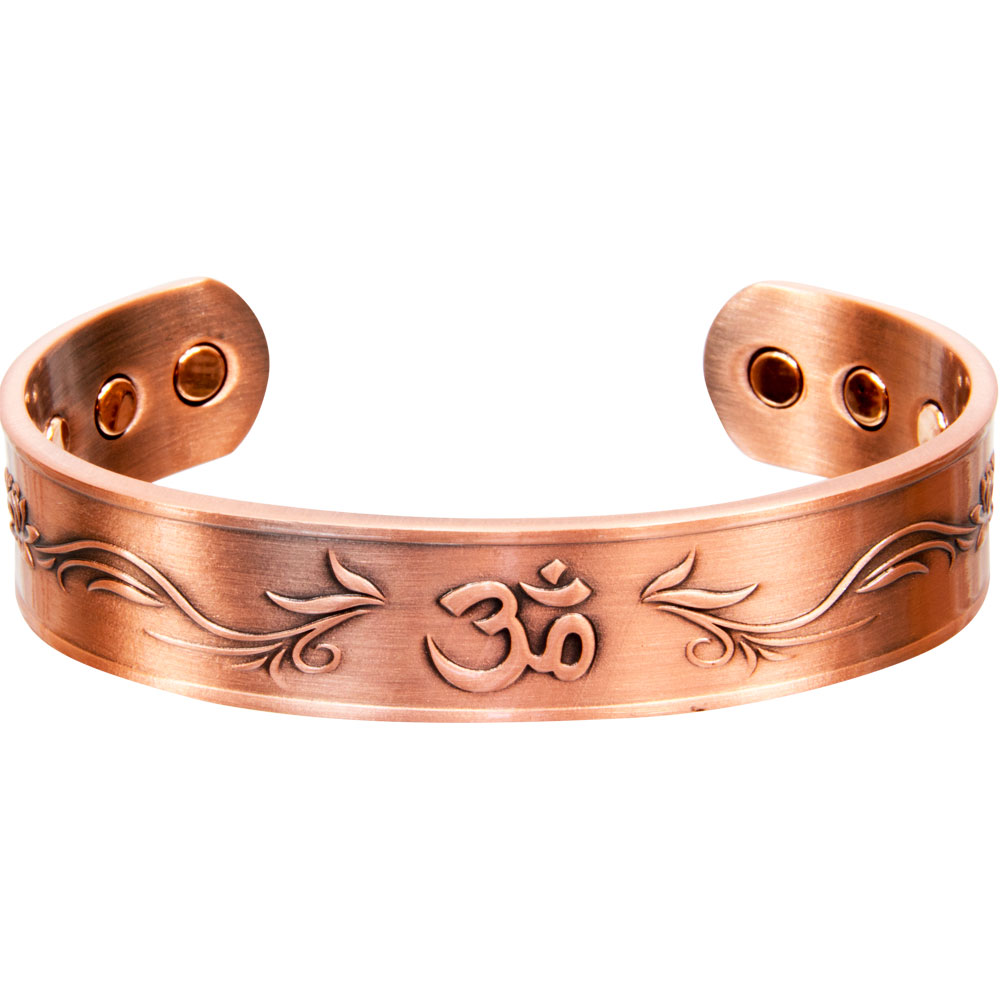 Magnetic Copper BRACELET - Om - Antique Copper (Each)