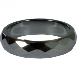Hematite Ring Faceted Band Non Magnetic (Pk 50)