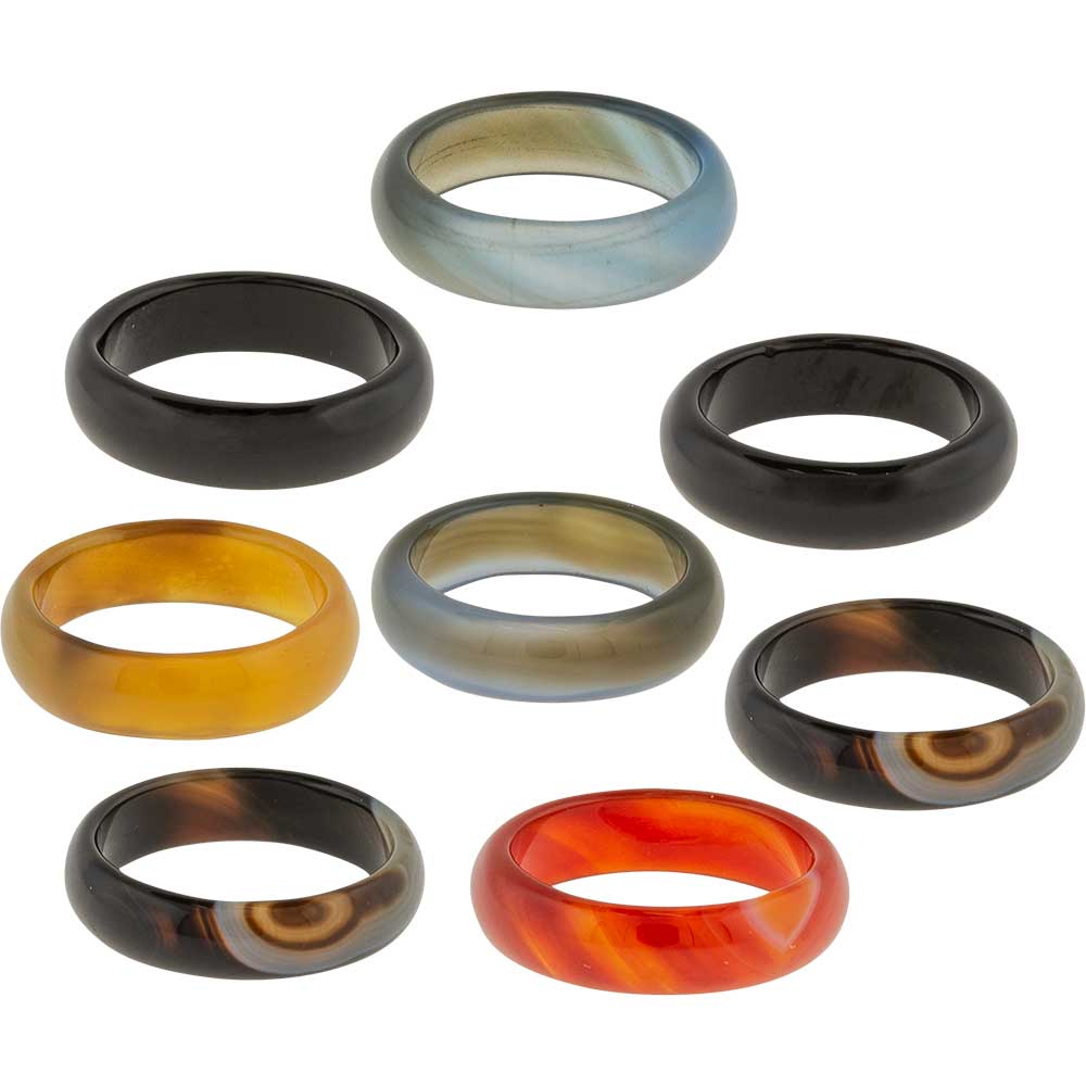 Gemstone Agate RINGs Asst'd Colors (Pack of 25)