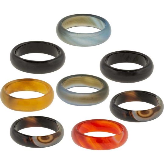 Gemstone Agate Rings Asstd Colors (Pack of 25)
