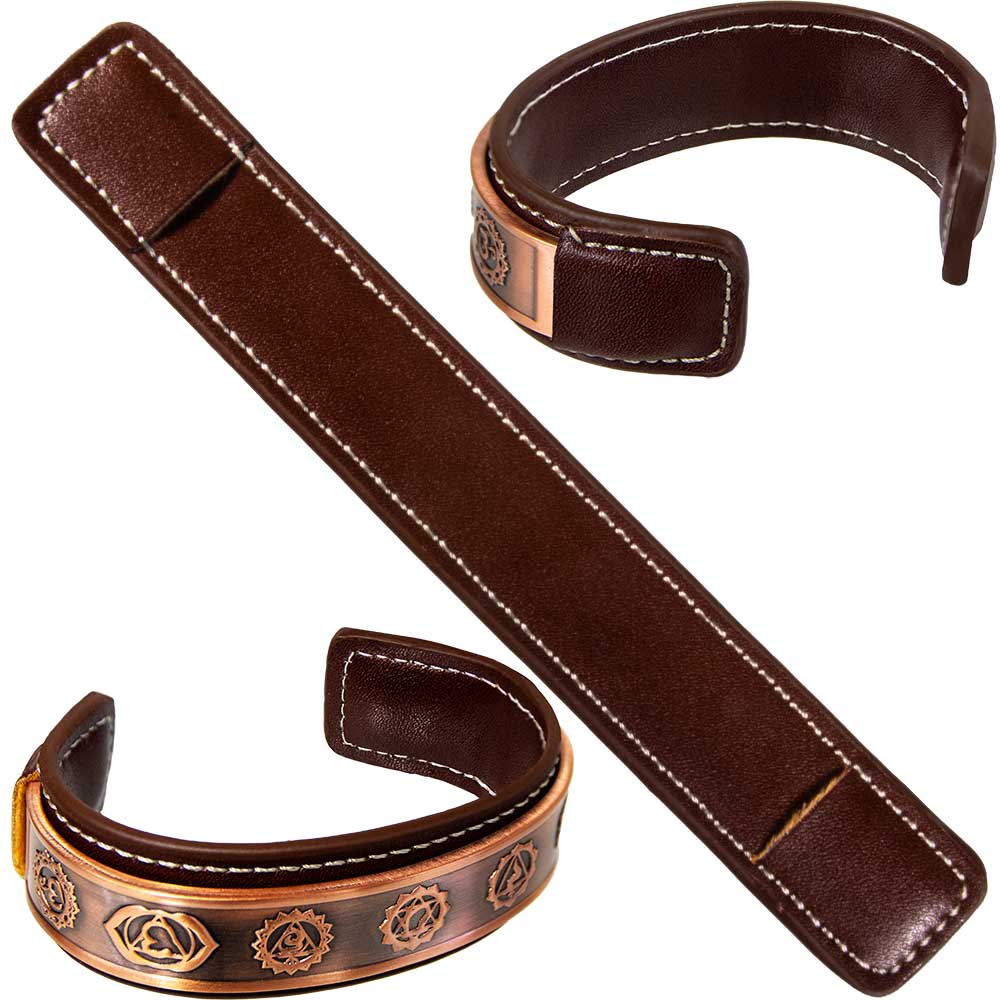 Vegan Leather Sleeve for Copper Cuff BRACELET - Dark Brown (Each)