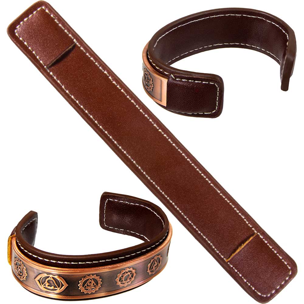 Vegan Leather Sleeve for Copper Cuff BRACELET - Brown (Each)