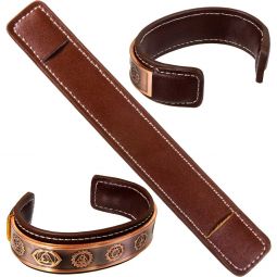 Vegan Leather Sleeve for Copper Cuff Bracelet - Brown (Each)