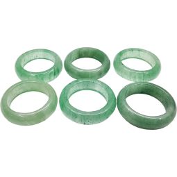 Gemstone Rounded Green Aventurine Rings - Size 6 (Pack of 6)