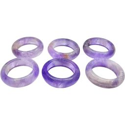 Gemstone Rounded Amethyst Rings - Size 10 (Pack of 6)