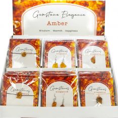 Gemstone Elegance Jewelry - Amber Earrings, Necklaces & Bracelets (Display of 48)