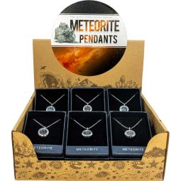 Stainless Steel Floating Charm Necklaces - Meteorite Chips (Display of 12)