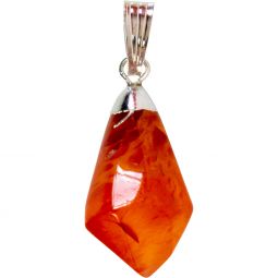Diamond Shape Stone Pendant Carnelian (Each)