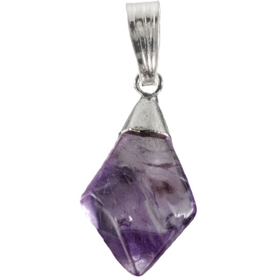 Diamond Shape Stone Pendants Amethyst (Each)