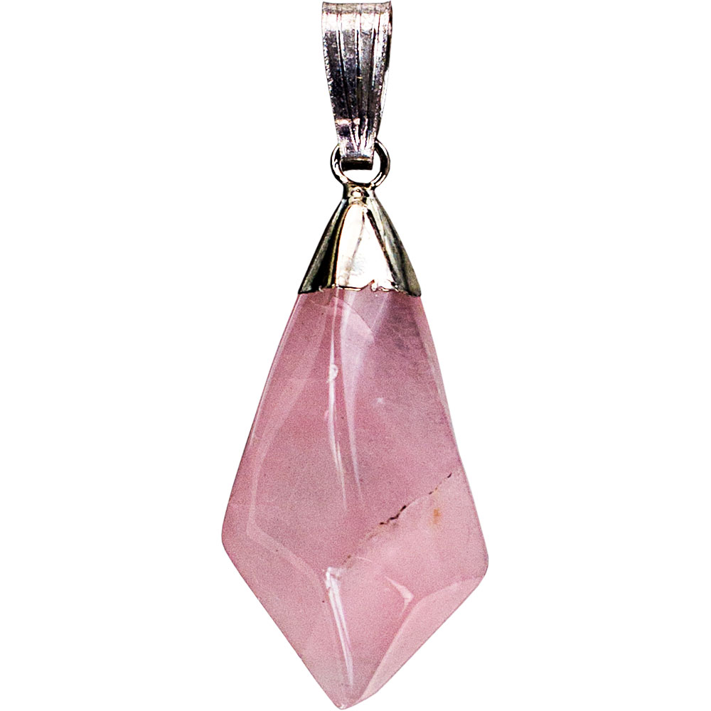 DIAMOND Shape Stone Pendants  Rose Qtz  (Each)