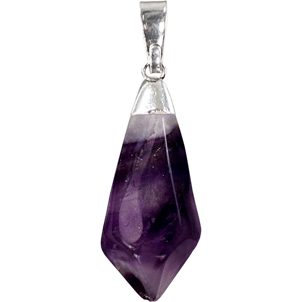 Diamond Shape Stone Pendants  Chevron AMETHYST  (Each)