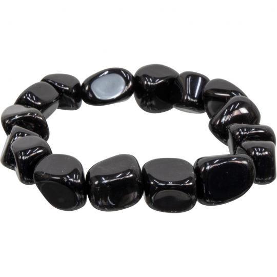Tumbled stone bracelet Black Obsidian (pk 6)