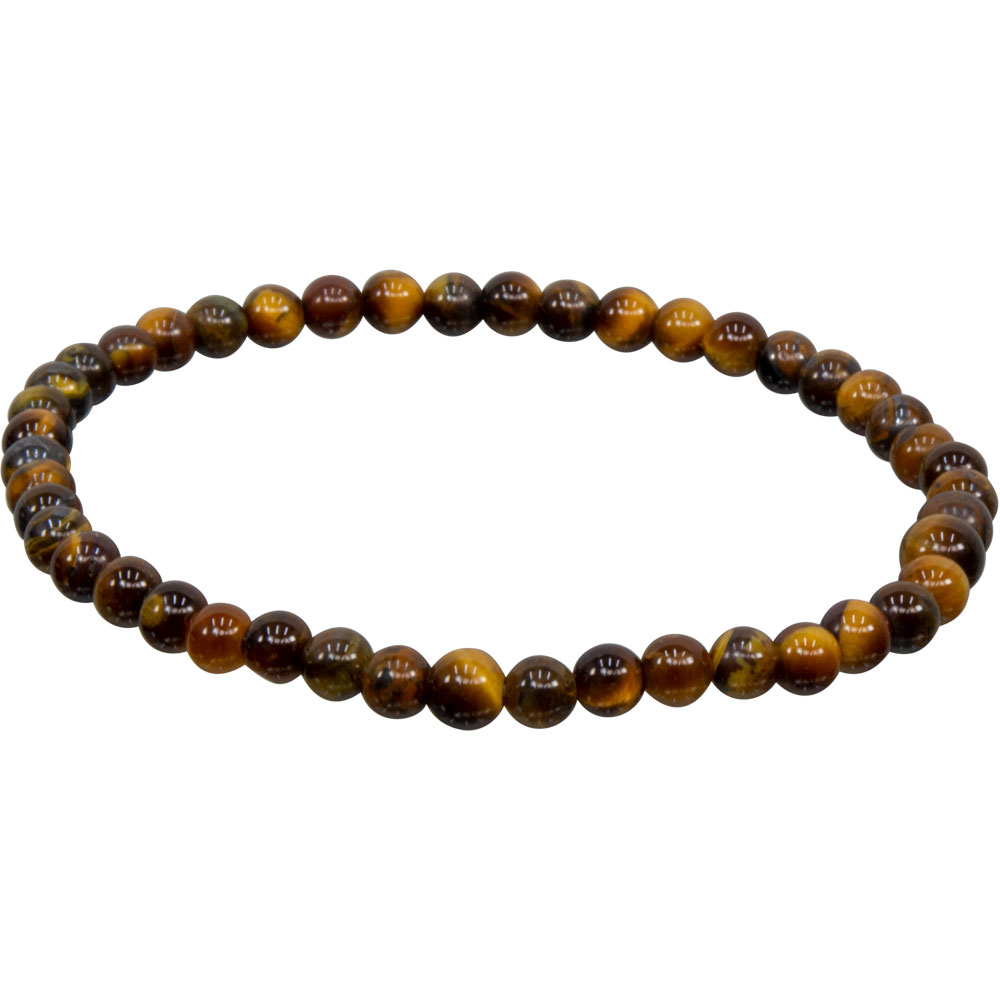 Elastic BRACELET 4mm Round Beads - Tiger Eye (Each)