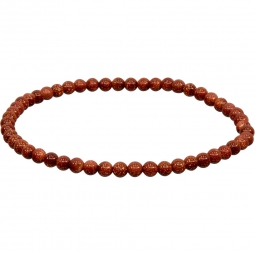 Elastic Bracelet 4mm Round Beads - Goldstone (Each)