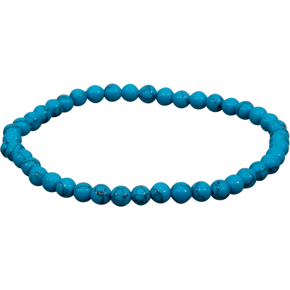 Elastic Bracelet 4mm Round BEADS - Reconstituted Turquoise (Each)