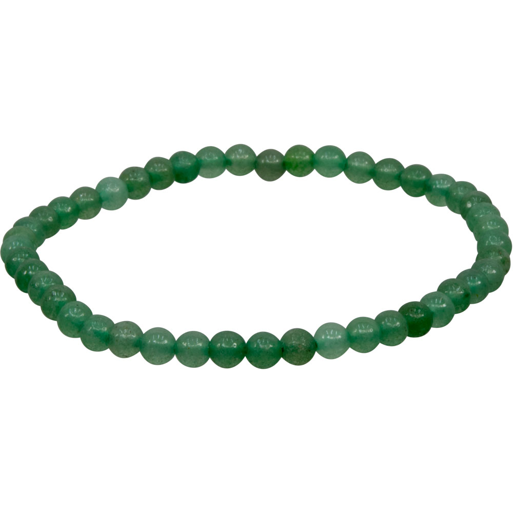 Elastic Bracelet 4mm Round BEADS - Green Aventurine (Each)