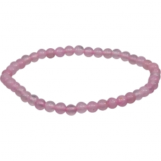 Elastic Bracelet 4mm Round Beads - Rose Quartz (Each)