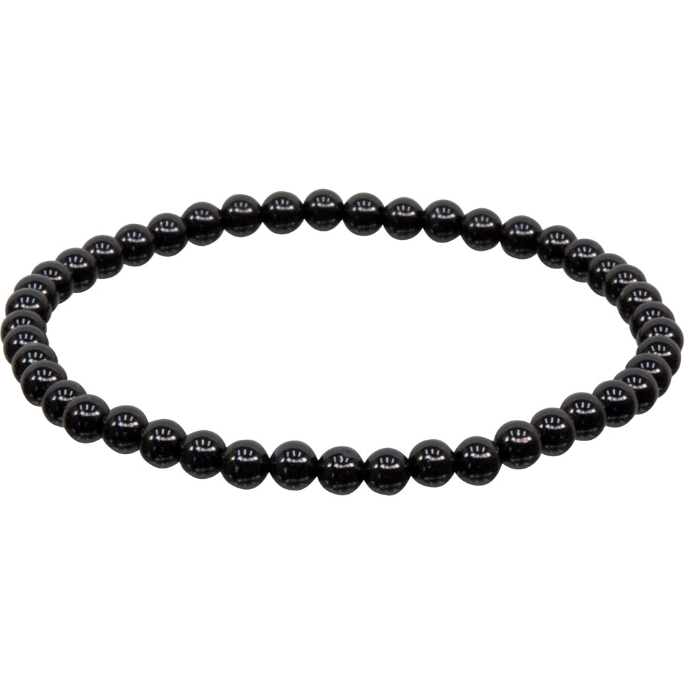 Elastic BRACELET 4mm Round Beads - Black Onyx (Each)