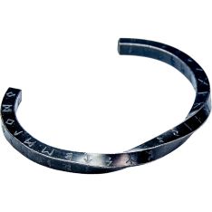 Stainless Steel Viking Twist Cuff Bracelet - Nordic Runes Black (Each)