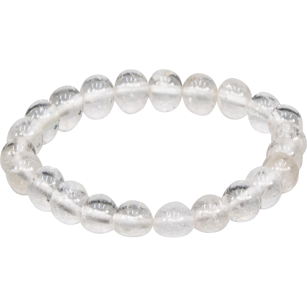 Elastic Bracelet 8mm Round BEADS - Natural Crystal (Each)