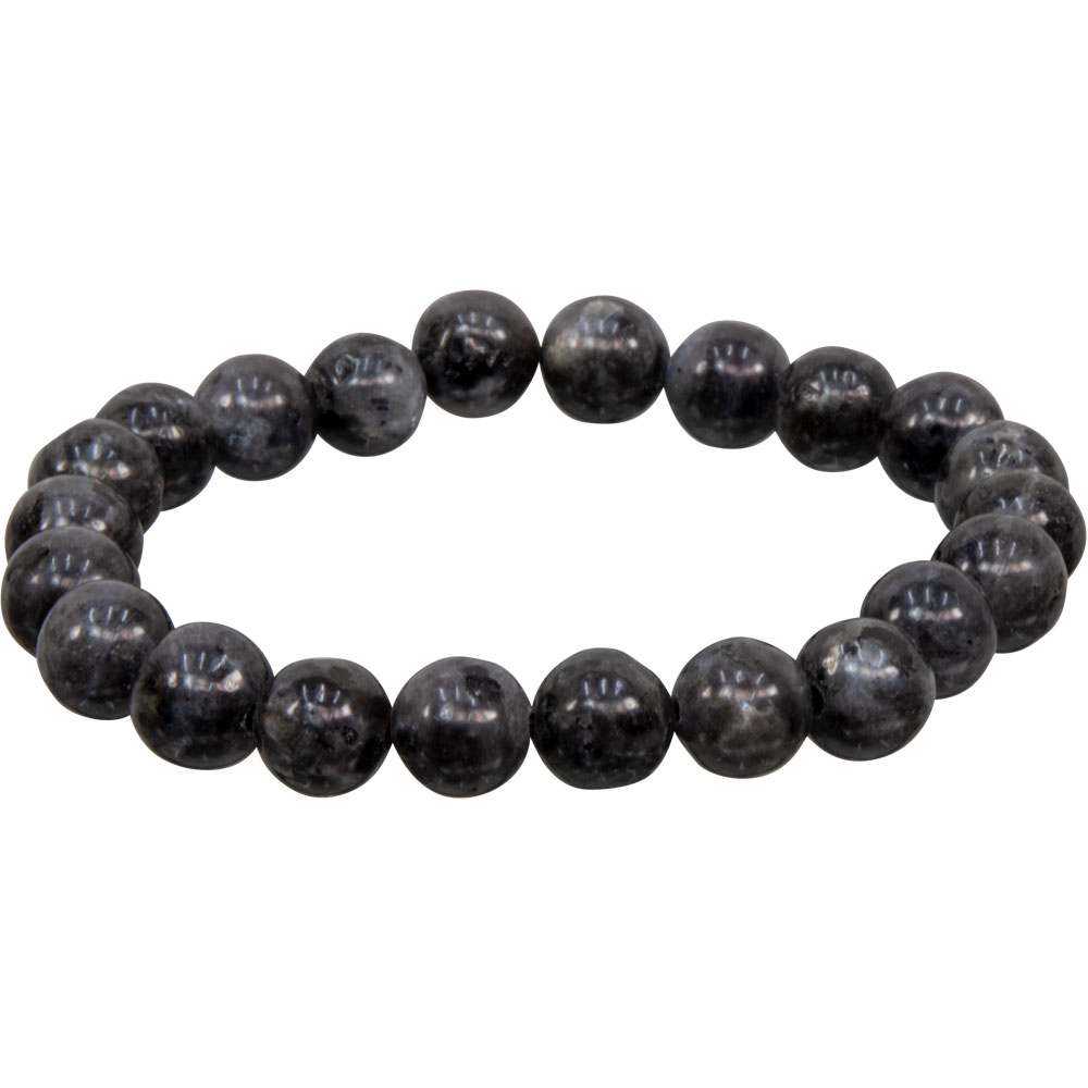 Elastic BRACELET 8mm Round Beads - Black Labradorite (Each)