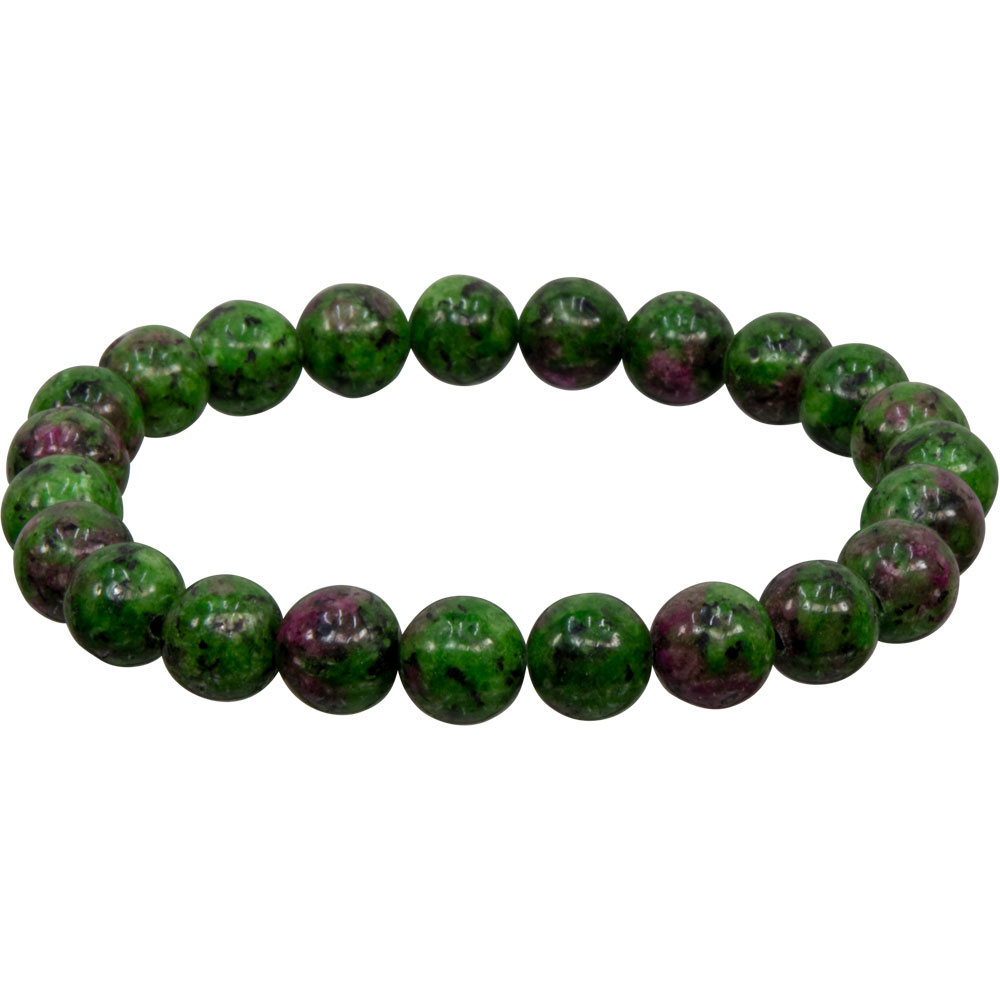 Elastic Bracelet 8mm Round BEADS - Ruby Zoisite (Each)