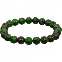 Elastic Bracelet 8mm Round Beads - Ruby Zoisite (Each)