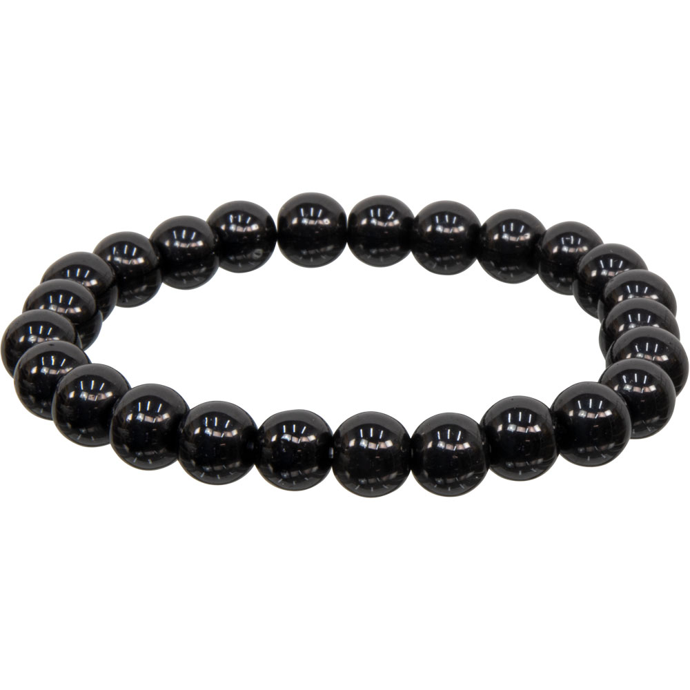 Elastic Bracelet 8mm Round BEADS - Black Obsidian (Each)