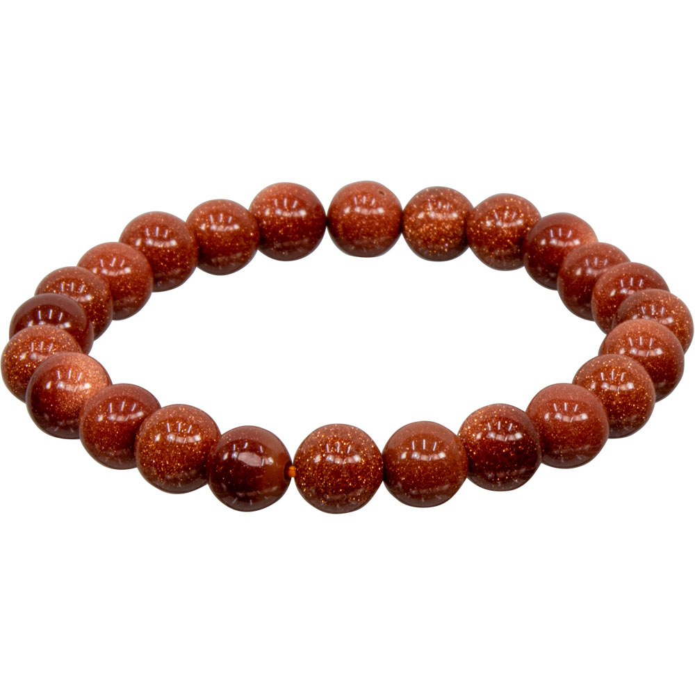 Elastic BRACELET 8mm Round Beads - Goldstone (Each)