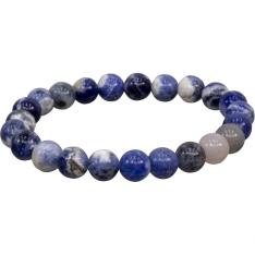 Elastic Bracelet 8mm Round Beads - Sodalite (Each)