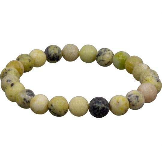 Elastic Bracelet 8mm Round Beads - Serpentine (Each)