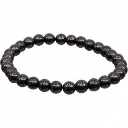 Elastic Bracelet 8mm Round Beads - Shungite (Each)