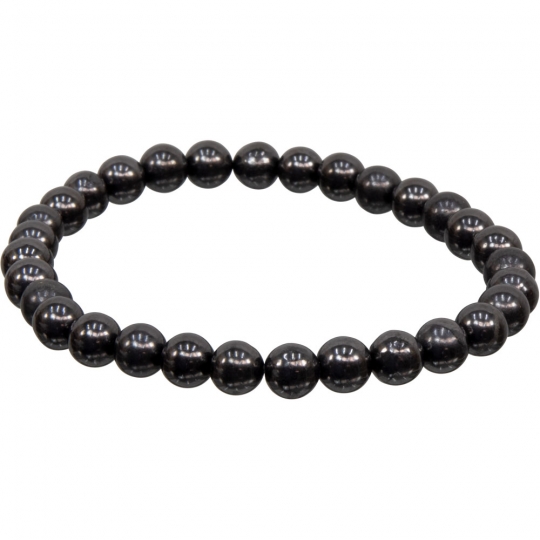 Elastic Bracelet 8mm Round Beads - Shungite (Each)