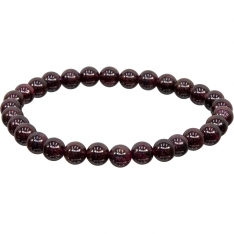 Elastic Bracelet 5-7mm Round Beads - Garnet (Each)