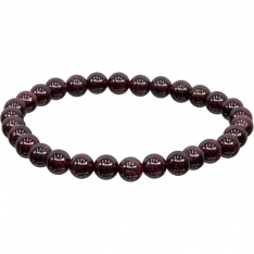 Elastic Bracelet 5-7mm Round Beads - Garnet (Each)