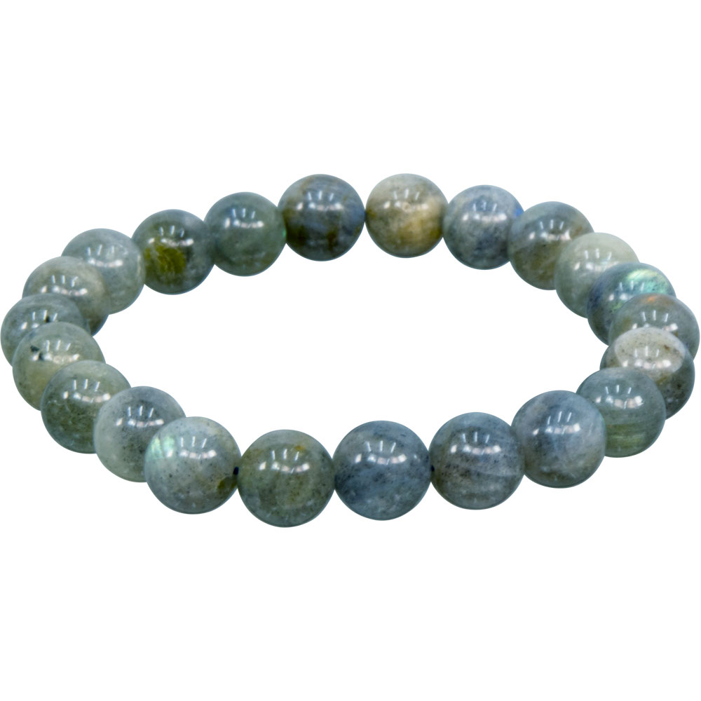 Elastic Bracelet 6-8mm Round BEADS - Blue Labradorite (Each)